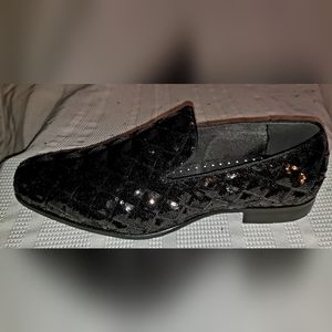 Stacy Adams black sequined tuxedo shoes, Size 12, NWT, unworn